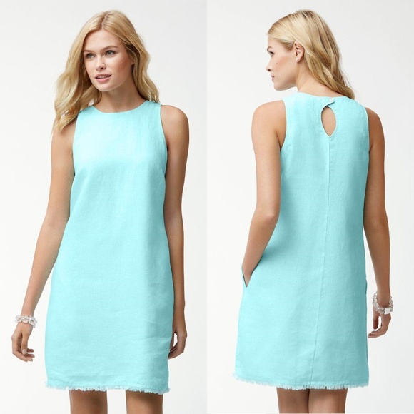 two palms linen shift dress